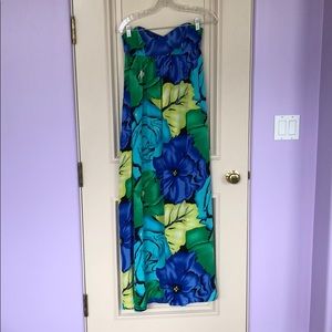 Silk print maxi dress